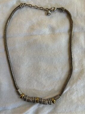 Brighton "Travis" Two-Tone Beaded Snake Chain Necklace.